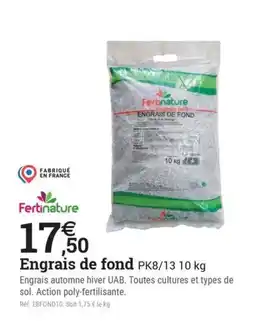Espace emeraude Fertinature Engrais de fond offre