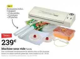 Espace emeraude Reber Machine sous vide Family offre