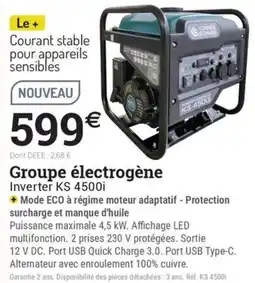 Espace emeraude KONNER SCHENEN Groupe électrogène Inverter KS 4500i offre
