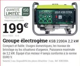 Espace emeraude KSB BASIC Groupe électrogène offre