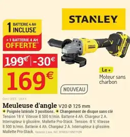 Espace emeraude STANLEY Meuleuse d'angle V20 Ø 125 mm offre