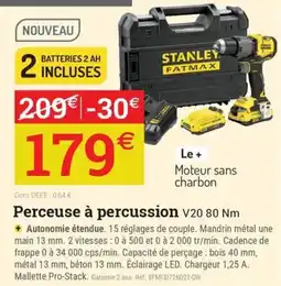 Espace emeraude STANLEY Perceuse à percussion V20 80 Nm offre