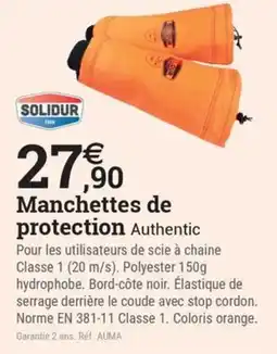 Espace emeraude SOLIDUR Manchettes de protection Authentic offre