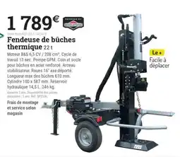 Espace emeraude Fendeuse de bûches thermique 22 t offre