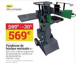 Espace emeraude Fendeuse de bûches verticale 8 t offre