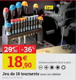 Espace emeraude Jeu de 18 tournevis offre