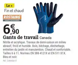 Espace emeraude ROSTAING Gants de travail Canada offre