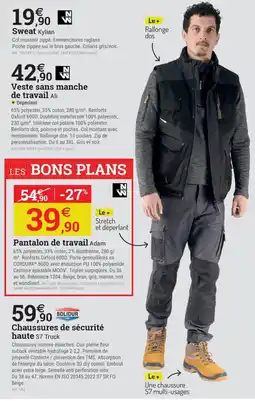 Espace emeraude Adam Pantalon de travail offre