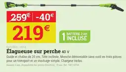 Espace emeraude Grundig Élagueuse sur perche 40 V offre