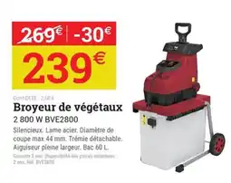 Espace emeraude Broyeur de végétaux BVE2800 offre