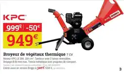 Espace emeraude KPC Broyeur de végétaux thermique offre