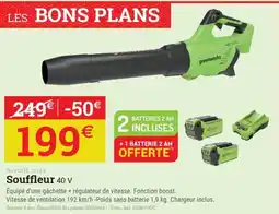 Espace emeraude greenworks Souffleur 40 V offre