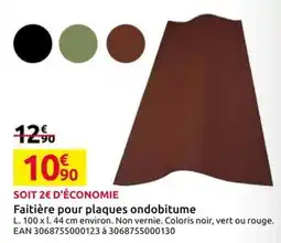 Mr Bricolage Faitière pour plaques ondobitume offre