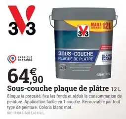 Espace emeraude 33 Sous-couche plaque de plâtre offre