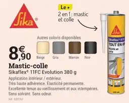 Espace emeraude Sika Mastic-colle offre
