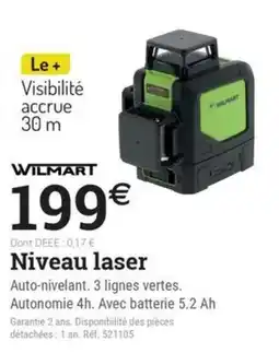 Espace emeraude WILMART Niveau laser offre