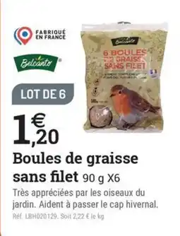 Espace emeraude Belcanto Boules de graisse sans filet offre