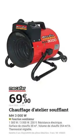Espace emeraude mecafer Chauffage d'atelier soufflant offre