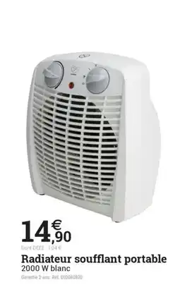 Espace emeraude Radiateur soufflant portable 2000 W blanc offre