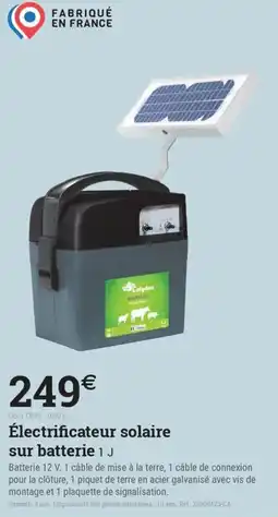 Espace emeraude Colydon Électrificateur solaire sur batterie 1 J offre