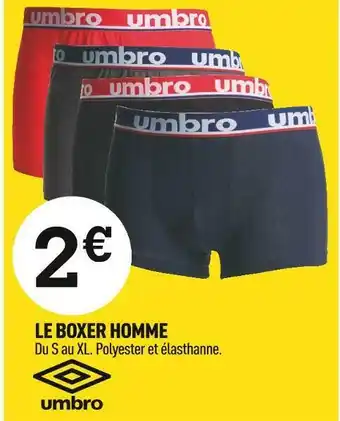 Centrakor Umbro le boxer homme offre