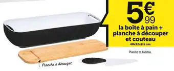 Centrakor La boîte à pain + planche à découper et couteau offre