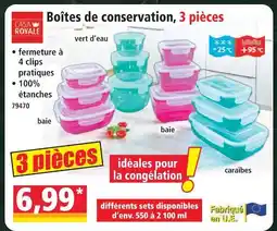 Norma Casa royale boîtes de conservation offre