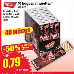 Norma Prof 40 longues allumettes 20 cm offre