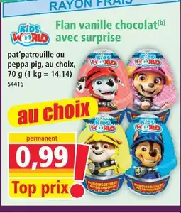 Norma Kids world flan vanille chocolat avec surprise offre