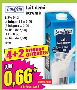 Norma Landfein lait demi-écrémé offre