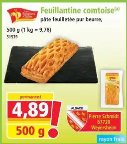 Norma Les régions table feuillantine comtoise pâte feuilletée pur beurre offre
