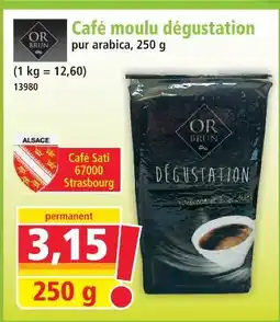 Norma Or brun café moulu dégustation offre