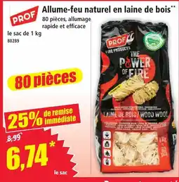 Norma Prof allume-feu naturel en laine de bois offre