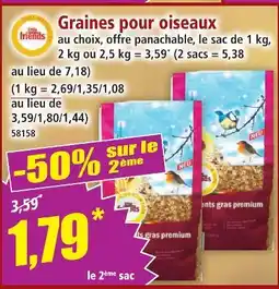 Norma Little friends graines pour oiseaux offre