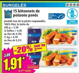Norma Fjord krone 15 bâtonnets de poissons panés offre