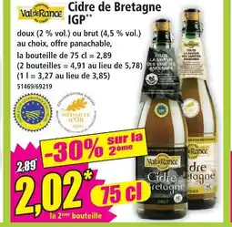 Norma Val de france cidre de bretagne igp doux offre