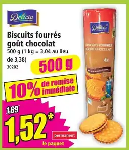 Norma Delicia biscuits fourrés goût chocolat offre