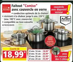 Norma Casa royale faitout comiso avec couvercle en verre offre