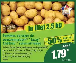 Norma Pommes de terre de consommation jazzy château selon arrivage offre