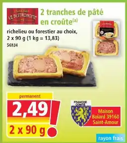 Norma Le distronome 2 tranches de pâté en croûte richelieu offre