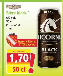 Norma Licorne bière black offre