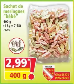 Norma Alsace sachet de meringues bébé offre