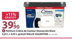 Mr Bricolage Dulux valentine peinture crème de couleur biosourcé blanc 2,25 l + 0,25 l gratuit offre