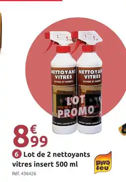 Mr Bricolage Pyrofeu lot de 2 nettoyants vitres insert 500 ml offre