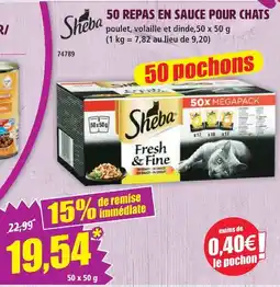 Norma Sheba 50 repas en sauce pour chats offre