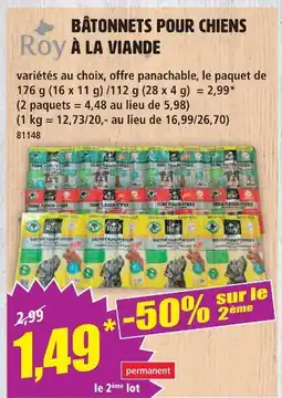 Norma Roy bâtonnets pour chiens à la viande offre