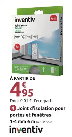 Mr Bricolage Inventiv joint d'isolation pour portes et fenêtres 1-4 mm 6 m offre