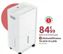 Mr Bricolage Déshumidificateur td-3410 10 l/24h offre