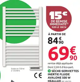 Mr Bricolage Heallux sèche-serviettes inertie fluide avalone offre
