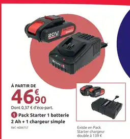 Mr Bricolage Inventiv pack starter 20 v system offre